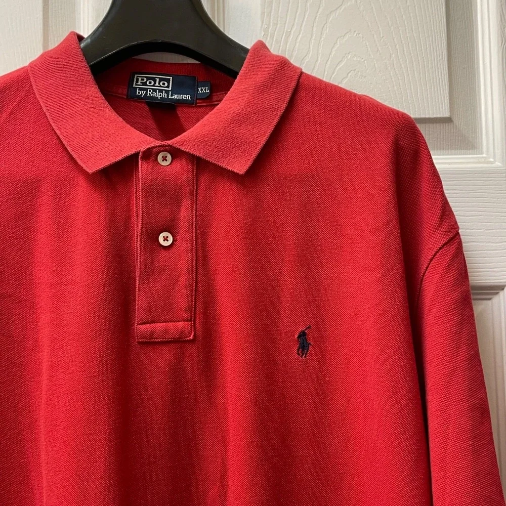Polo by Ralph Lauren Men's 2XL Red Polo Pony Embroidered Preppy Classic